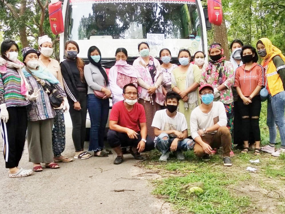 The group after reaching Nagaland by bus on May 31.